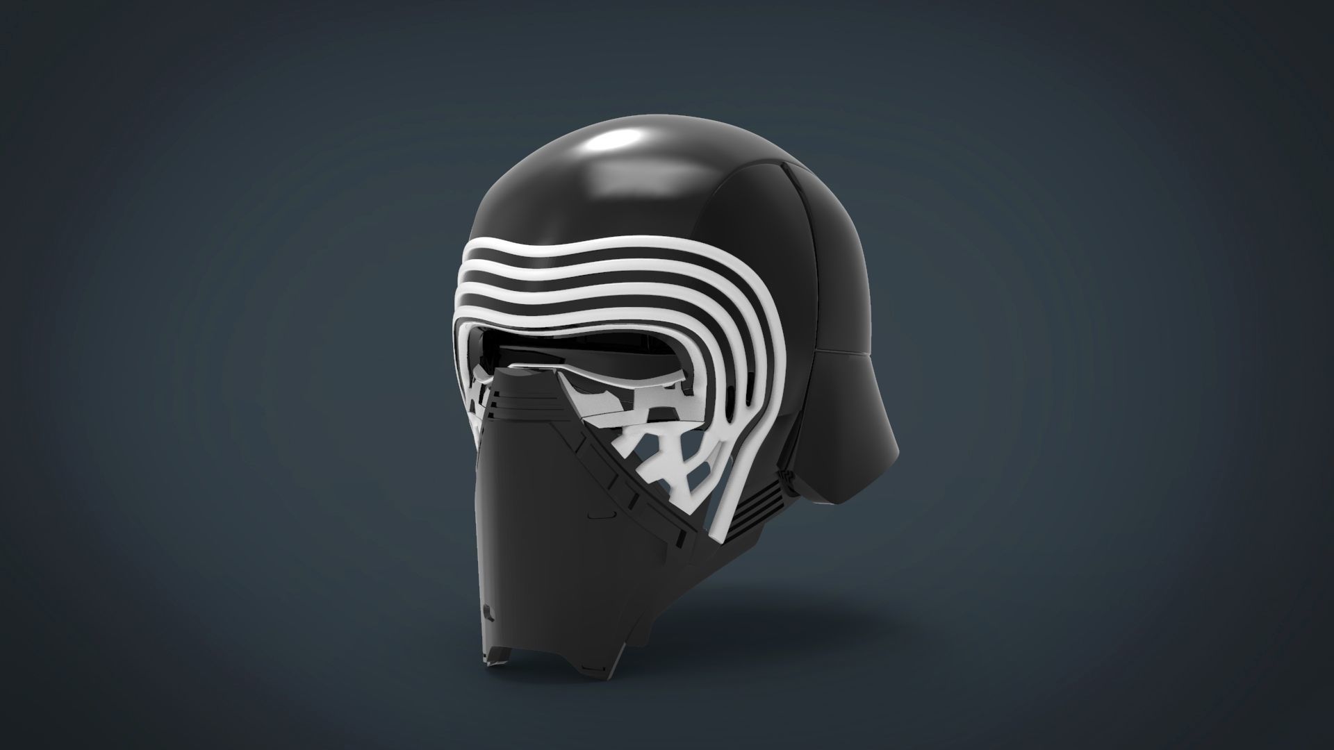Kylo Ren Helmet - stl files for 3d printing 3D print ready model 3D print model_1