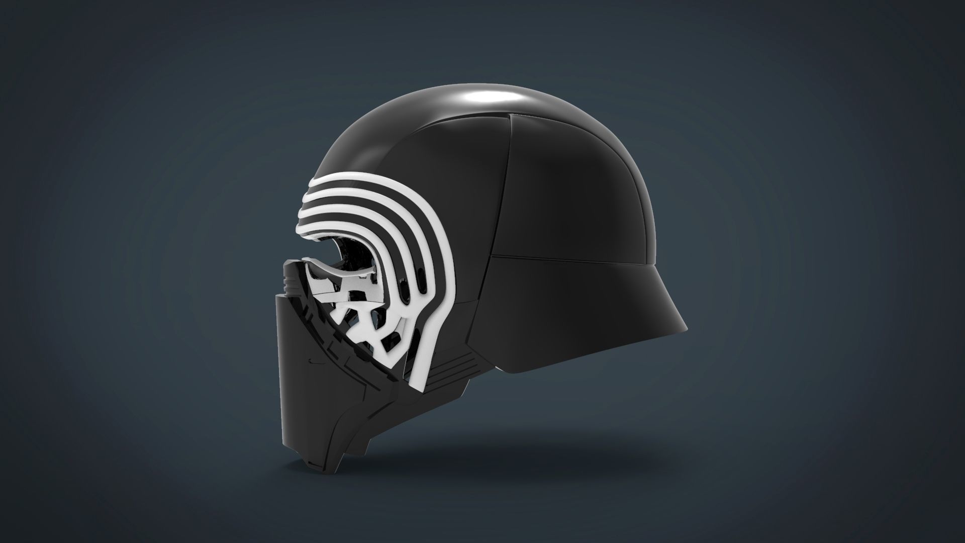 Kylo Ren Helmet - stl files for 3d printing 3D print ready model 3D print model_3