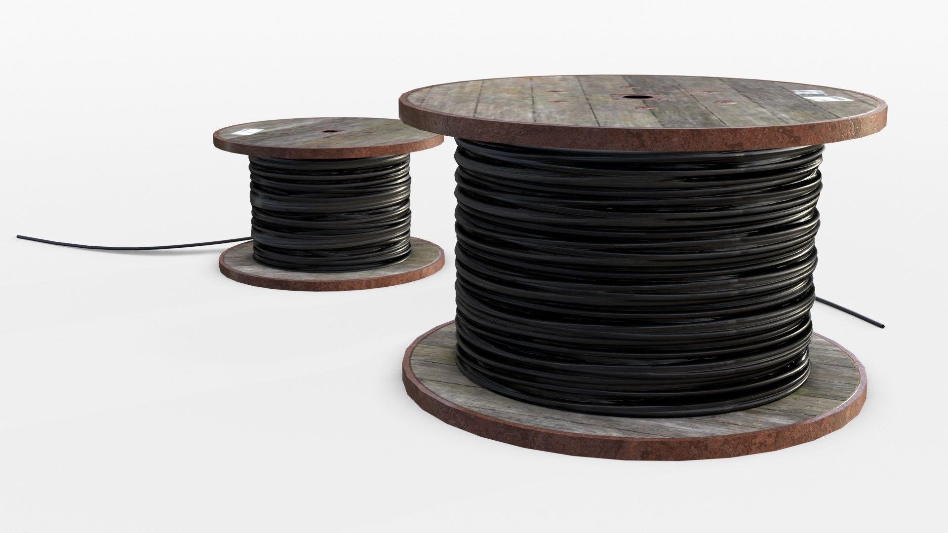 Cable Reels Low-poly 3D model_4