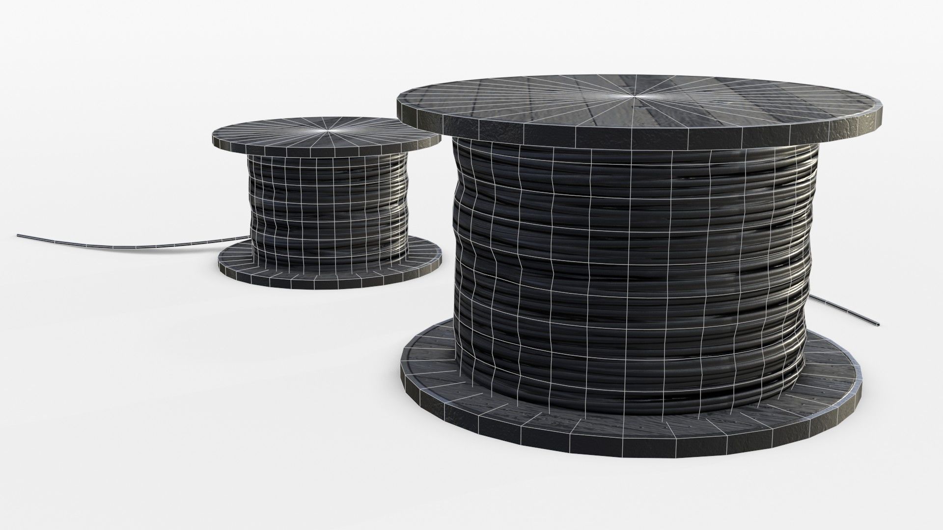 Cable Reels Low-poly 3D model_13