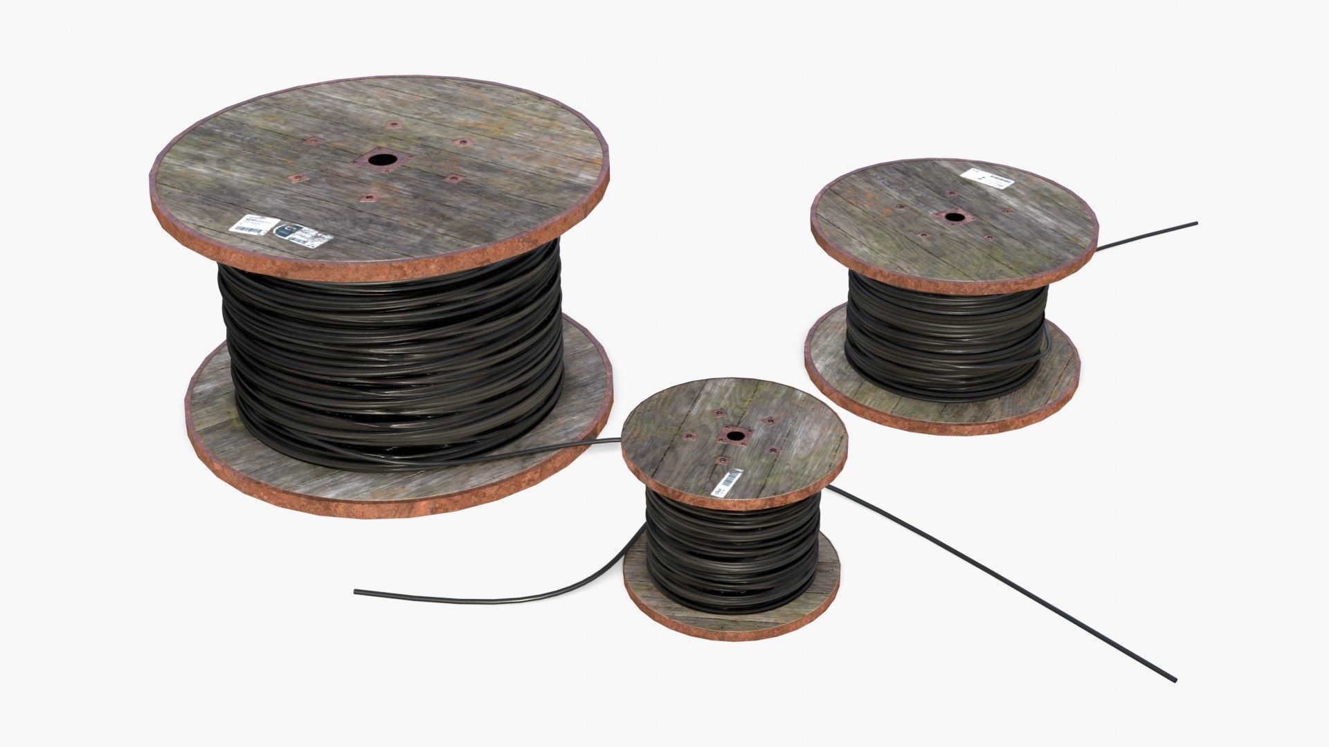 Cable Reels Low-poly 3D model_2