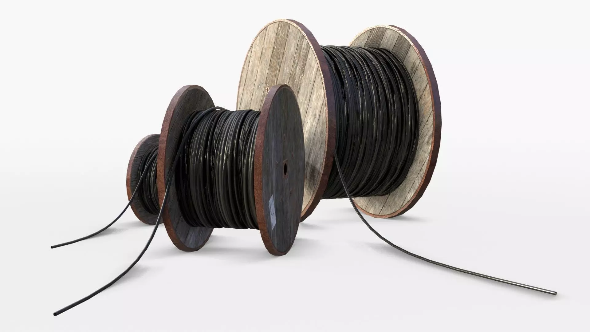 Cable Reels Low-poly 3D model_0