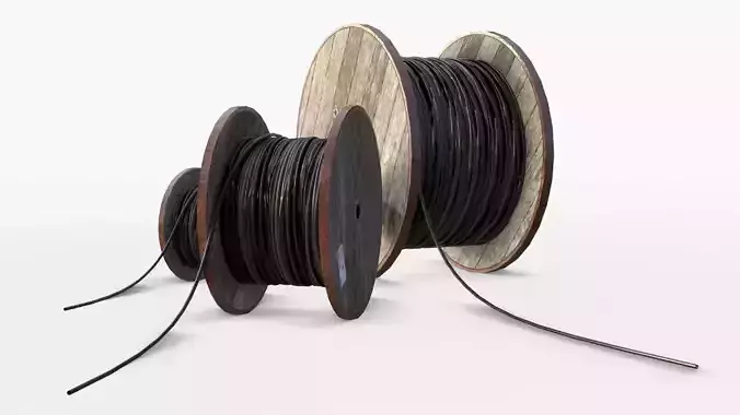 Cable Reels Low-poly 3D model