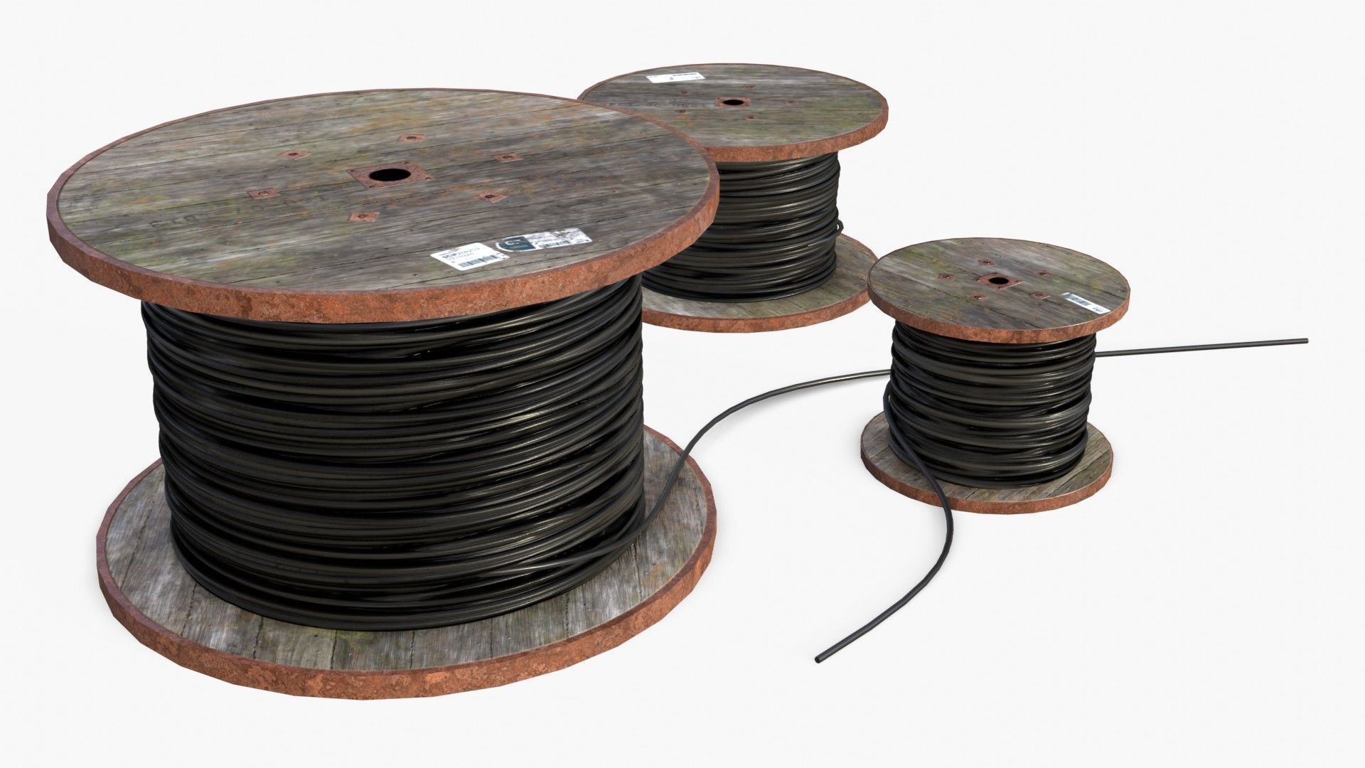 Cable Reels Low-poly 3D model_3