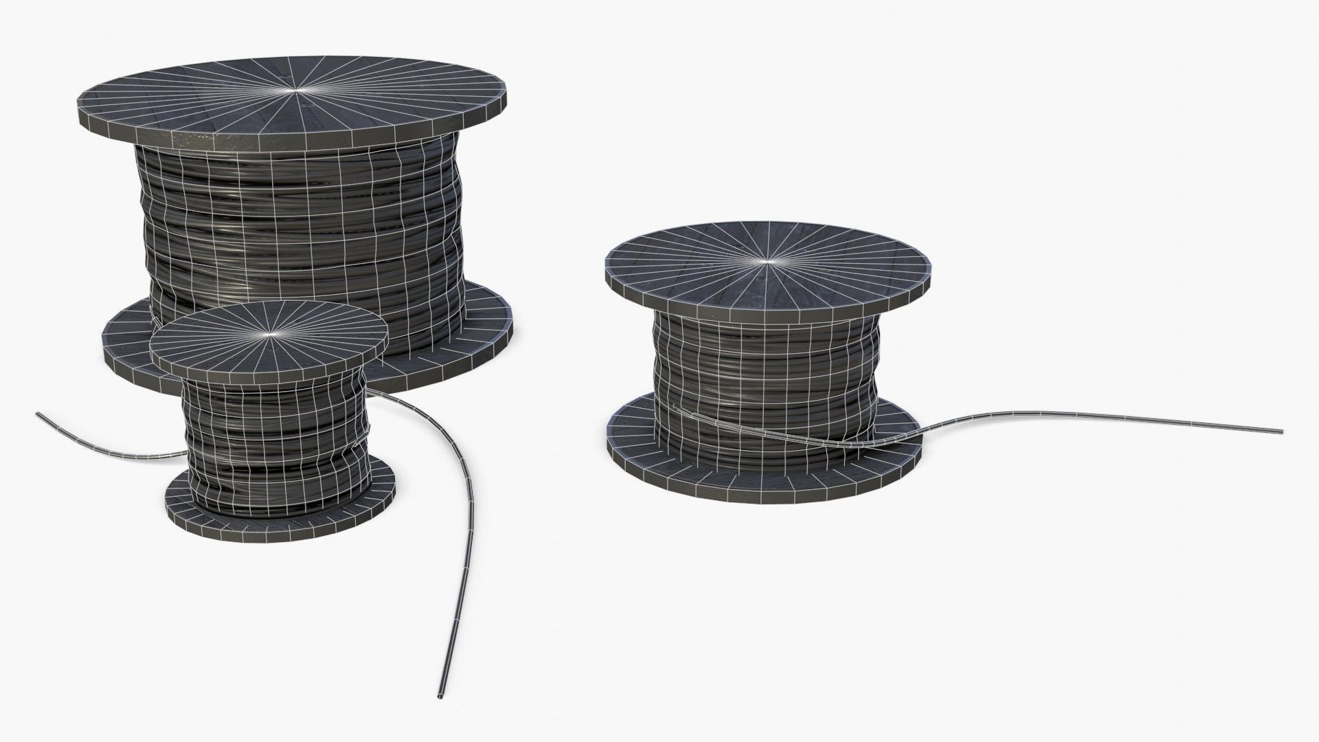Cable Reels Low-poly 3D model_15