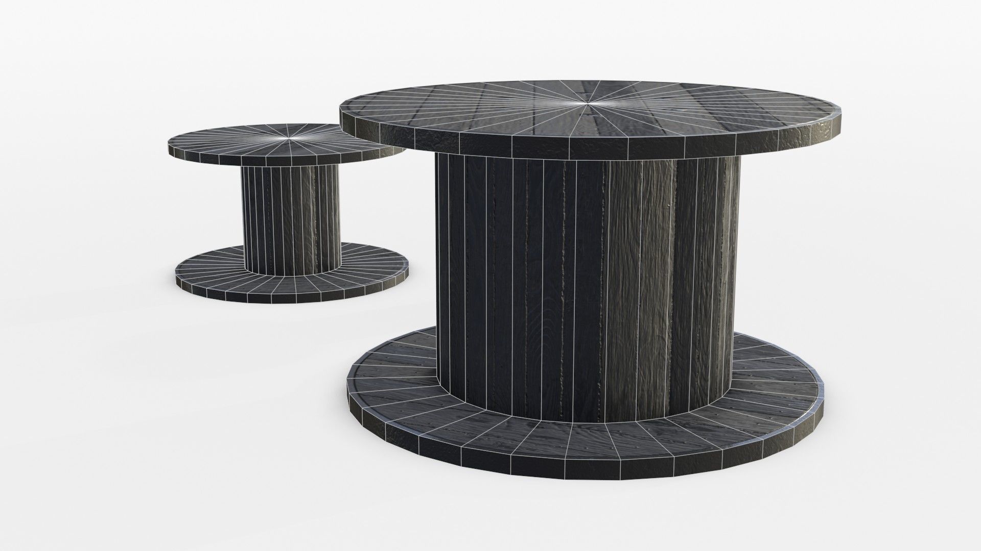 Cable Reels Low-poly 3D model_18