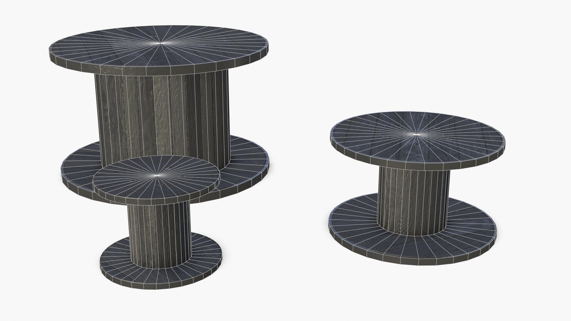 Cable Reels Low-poly 3D model_19