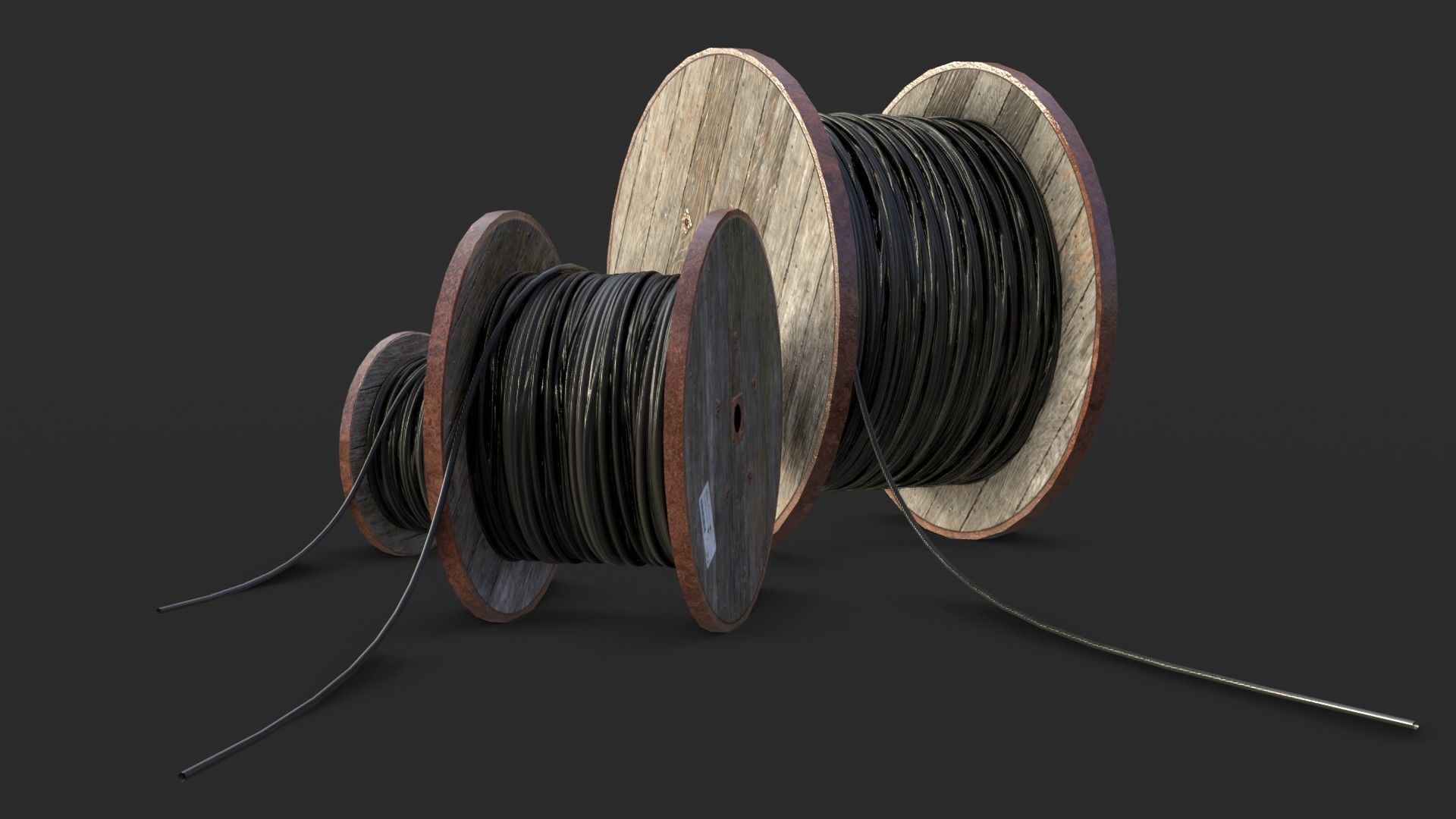 Cable Reels Low-poly 3D model_25