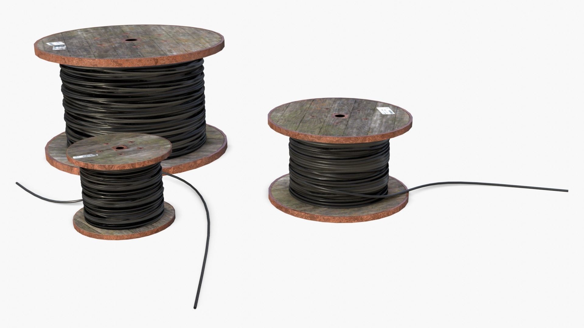Cable Reels Low-poly 3D model_6