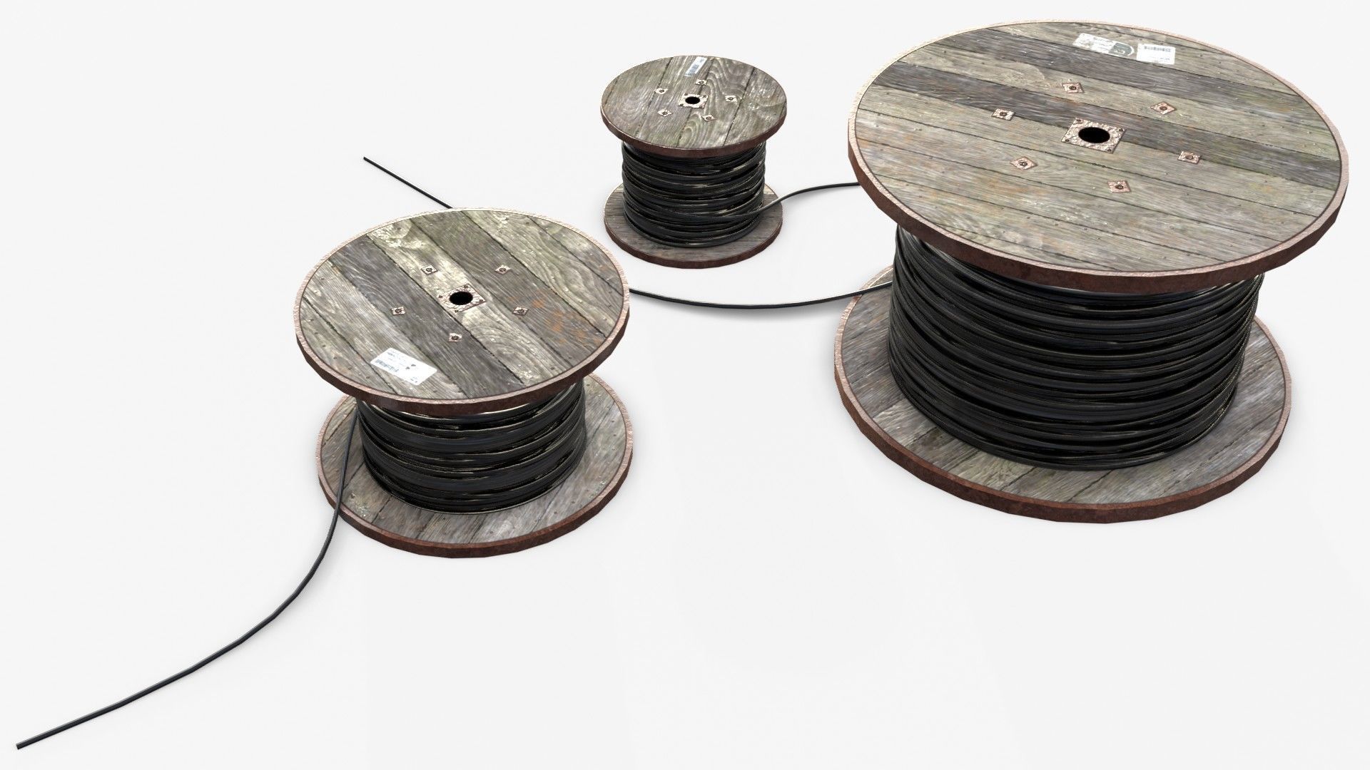 Cable Reels Low-poly 3D model_5