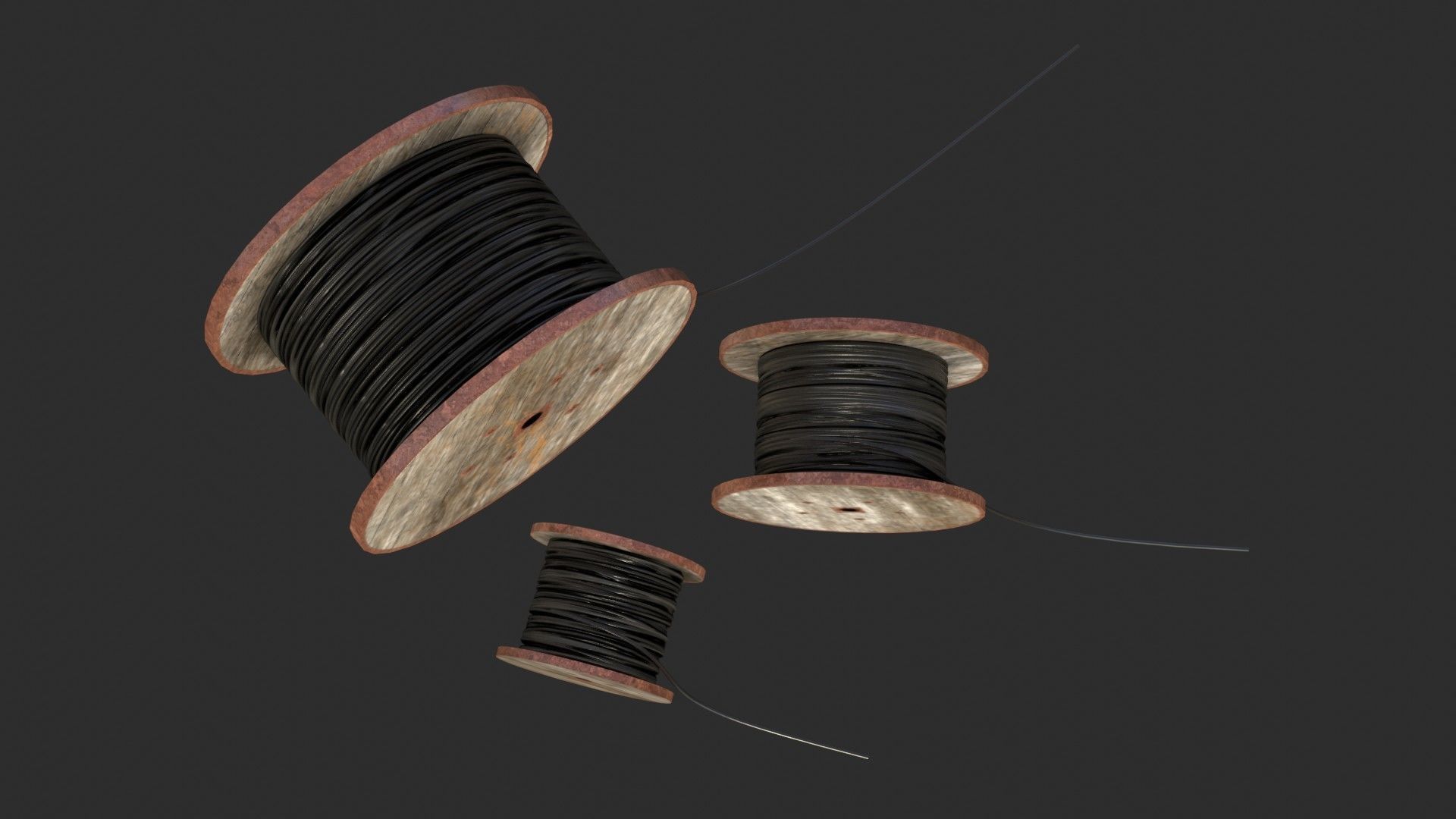Cable Reels Low-poly 3D model_24