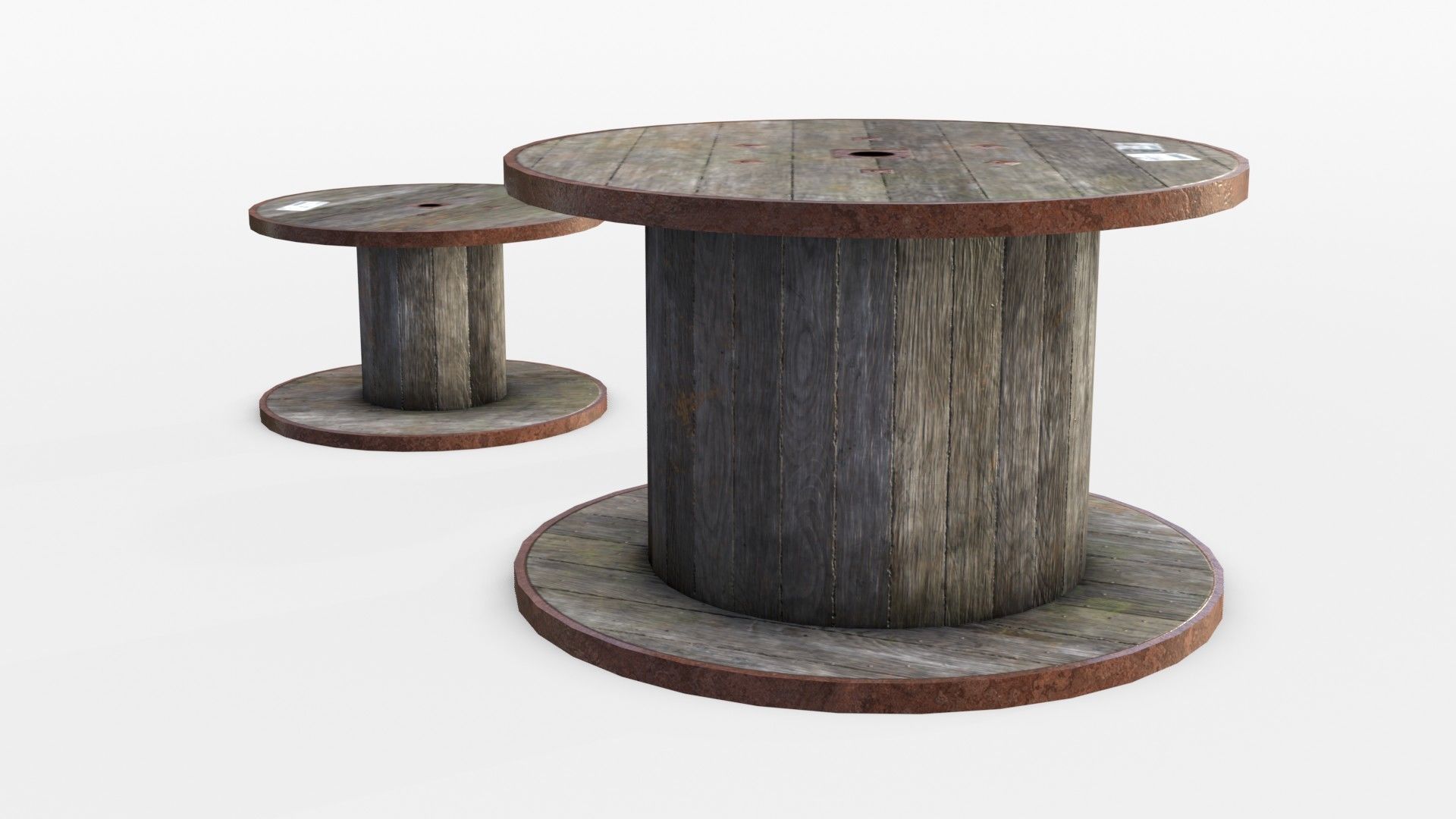 Cable Reels Low-poly 3D model_8