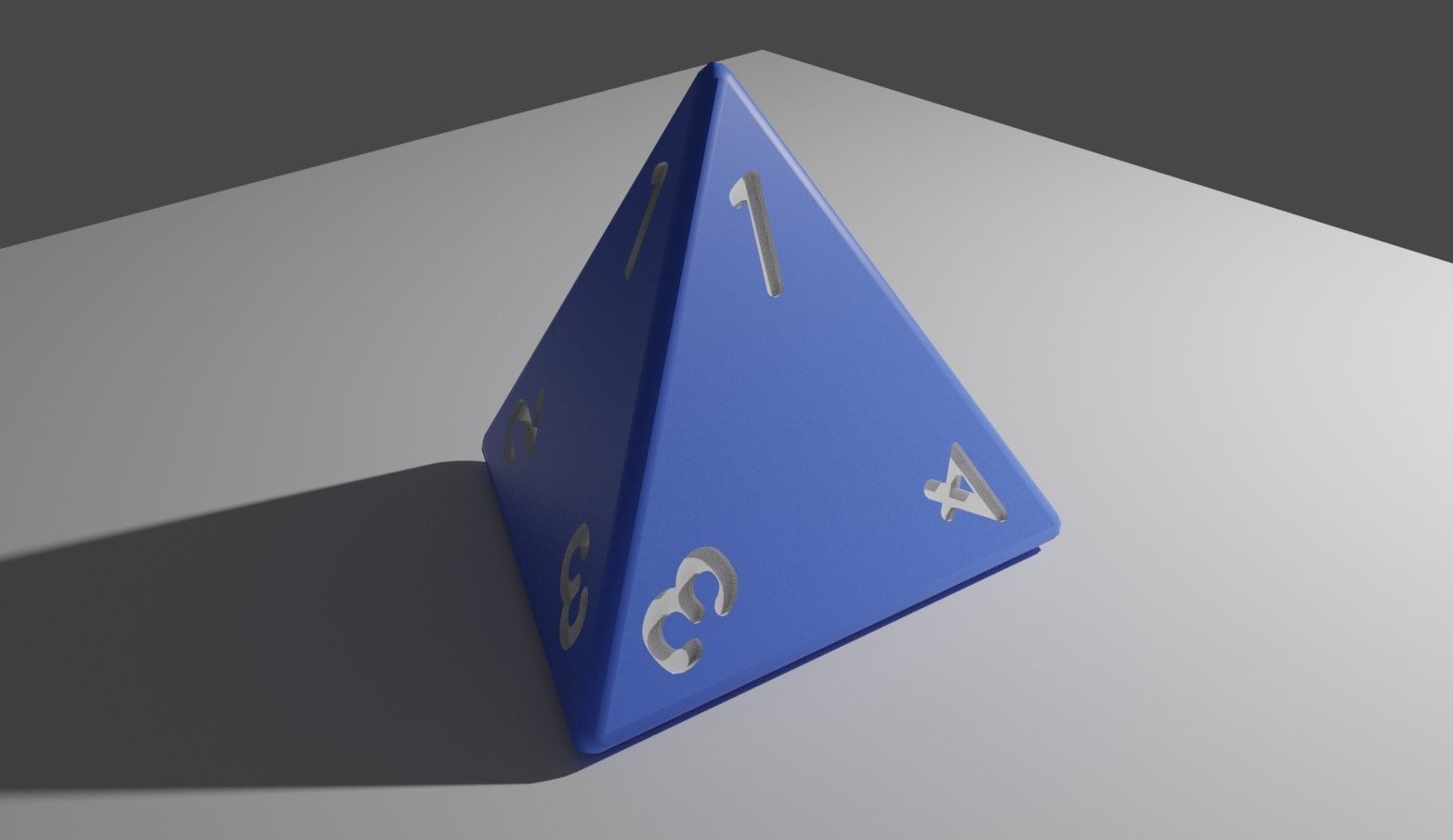 Dice Four Sides RPG - 2 models - Dado 4 lados Low-poly 3D model_11