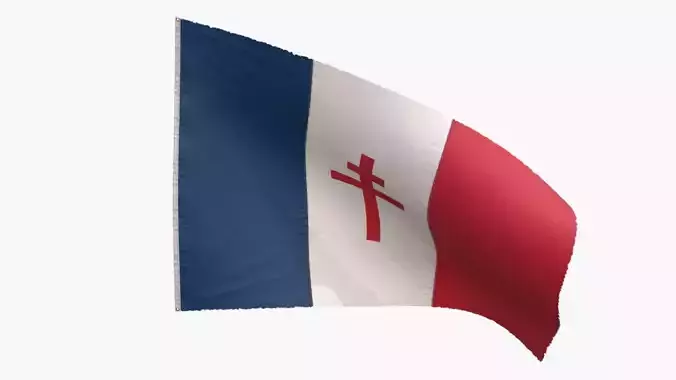 Free France Flag Low-poly 3D model