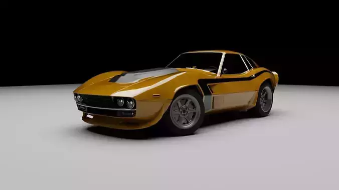 70s performance muscle-sports coupe Low-poly 3D model