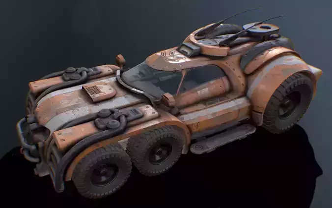 Marauder - Derelict Tug Vehicle Low-poly 3D model