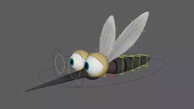 Asset - Cartoons - Animal - Insect - Mosquito - Rig 3D model