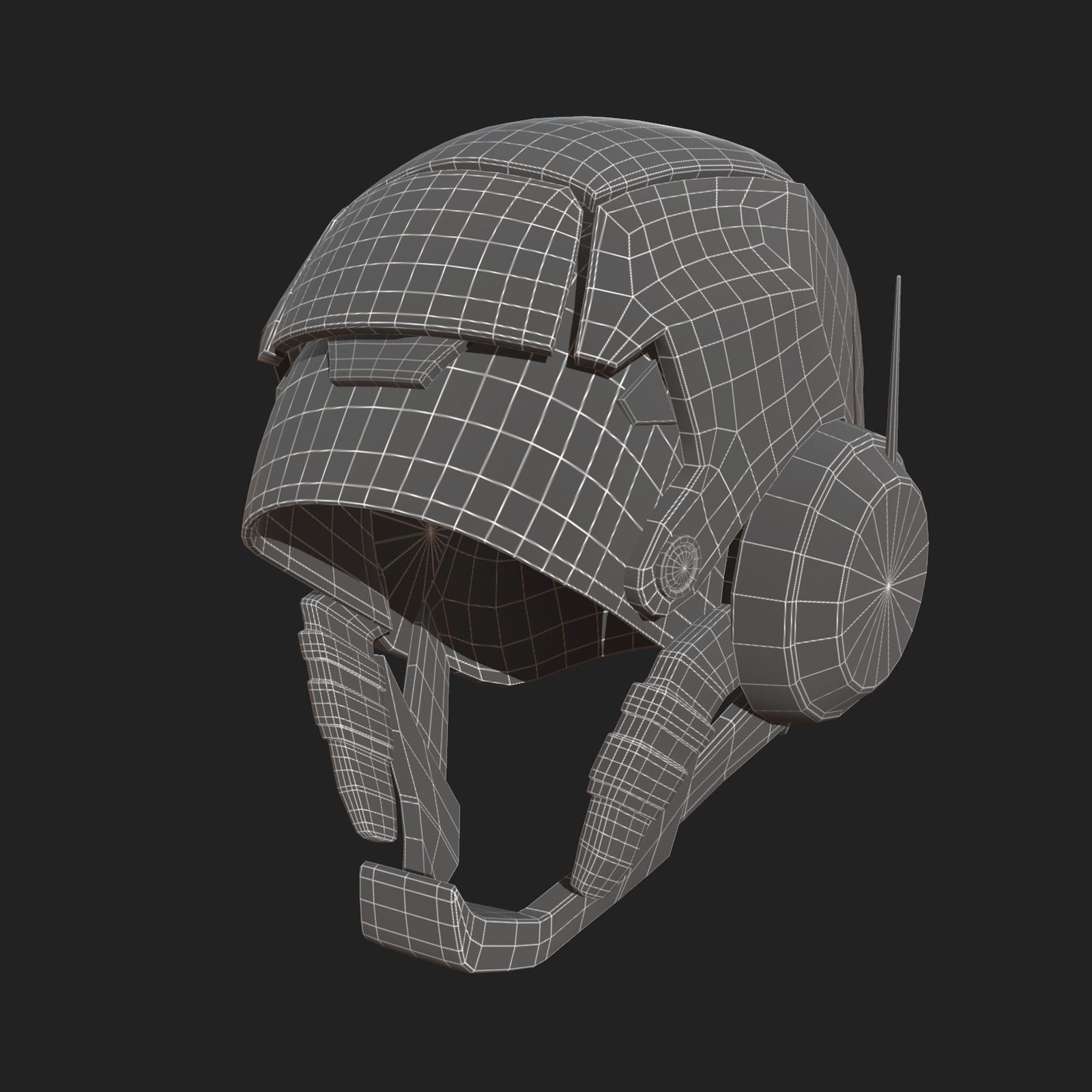 Helmet scifi military armor develop fantasy combat Low-poly 3D model_9