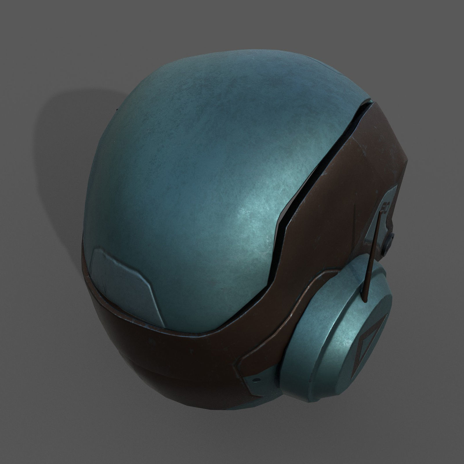 Helmet scifi military armor develop fantasy combat Low-poly 3D model_6
