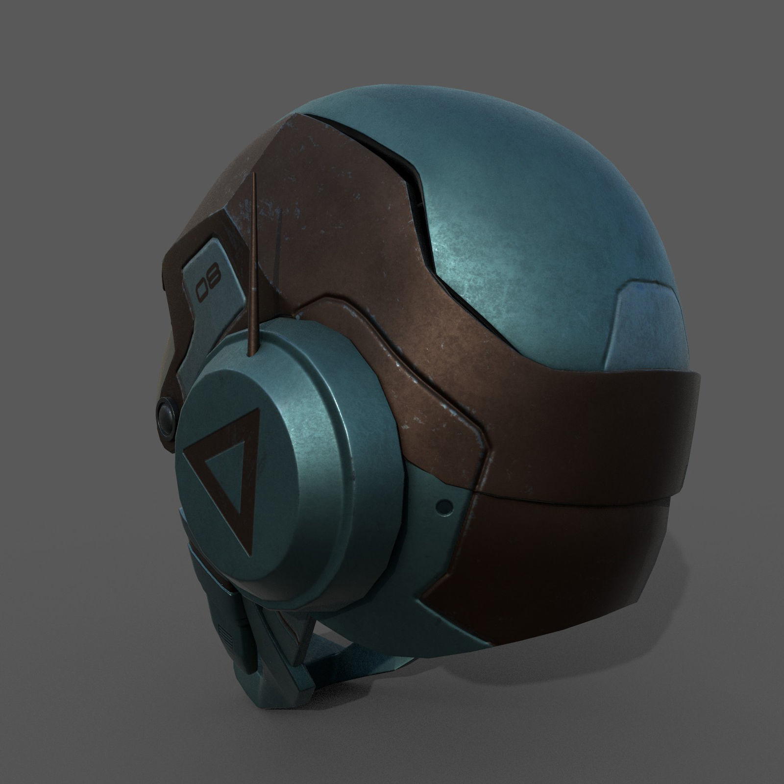 Helmet scifi military armor develop fantasy combat Low-poly 3D model_3
