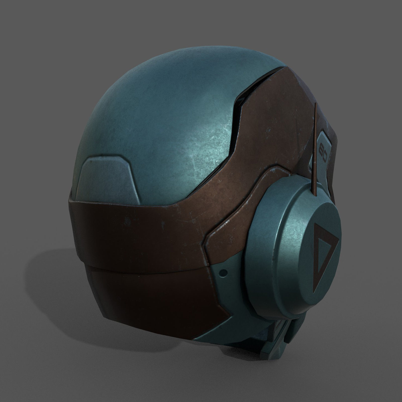 Helmet scifi military armor develop fantasy combat Low-poly 3D model_4