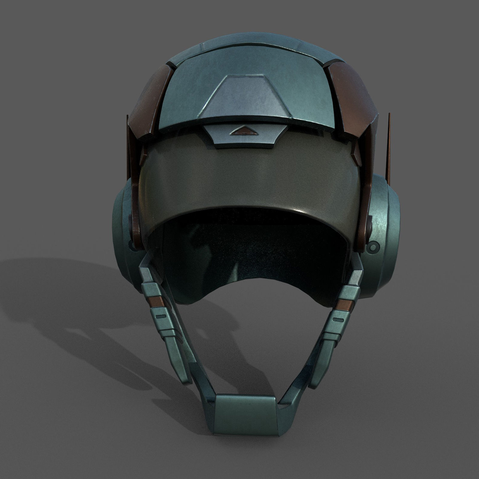 Helmet scifi military armor develop fantasy combat Low-poly 3D model_1