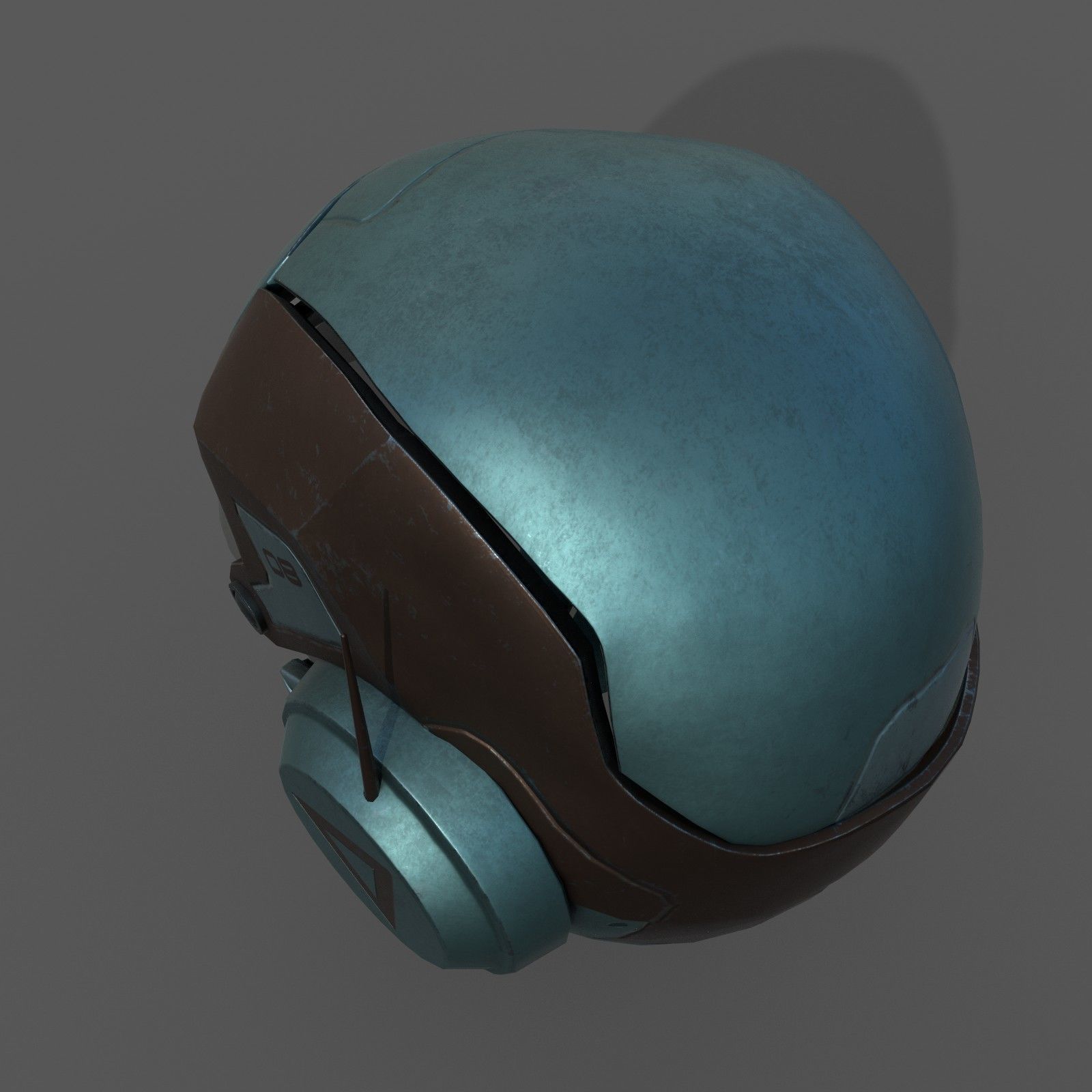 Helmet scifi military armor develop fantasy combat Low-poly 3D model_5