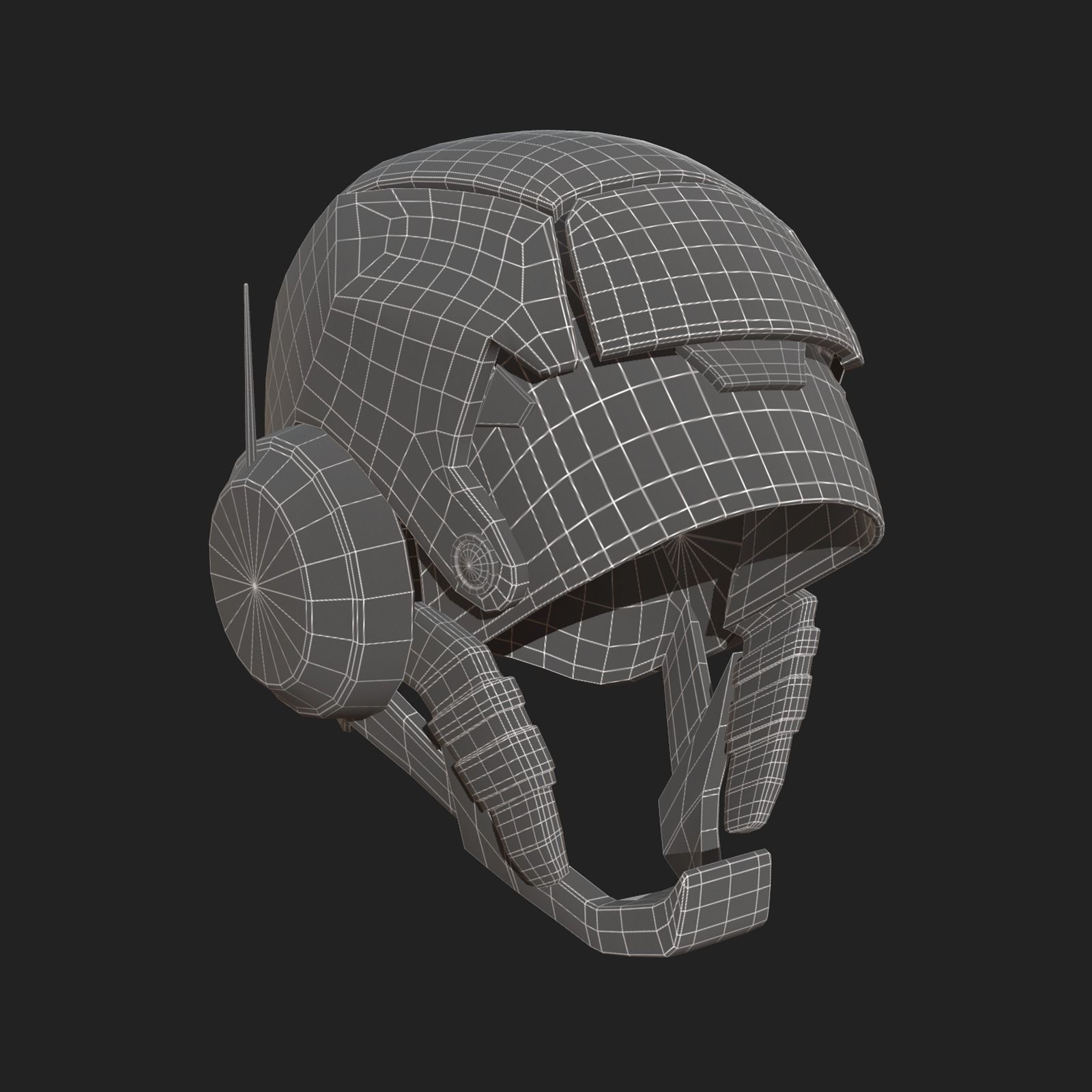 Helmet scifi military armor develop fantasy combat Low-poly 3D model_10