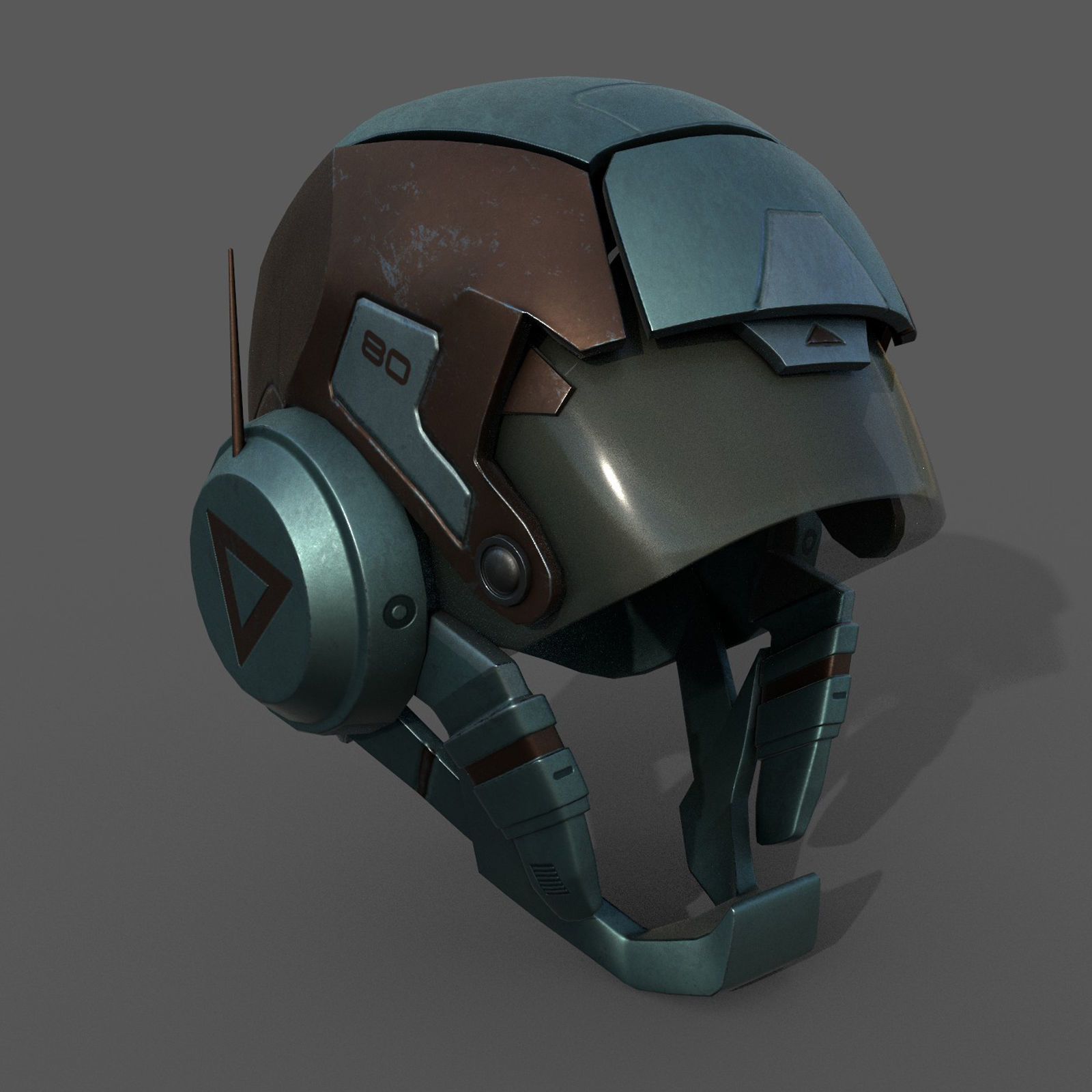 Helmet scifi military armor develop fantasy combat Low-poly 3D model_7