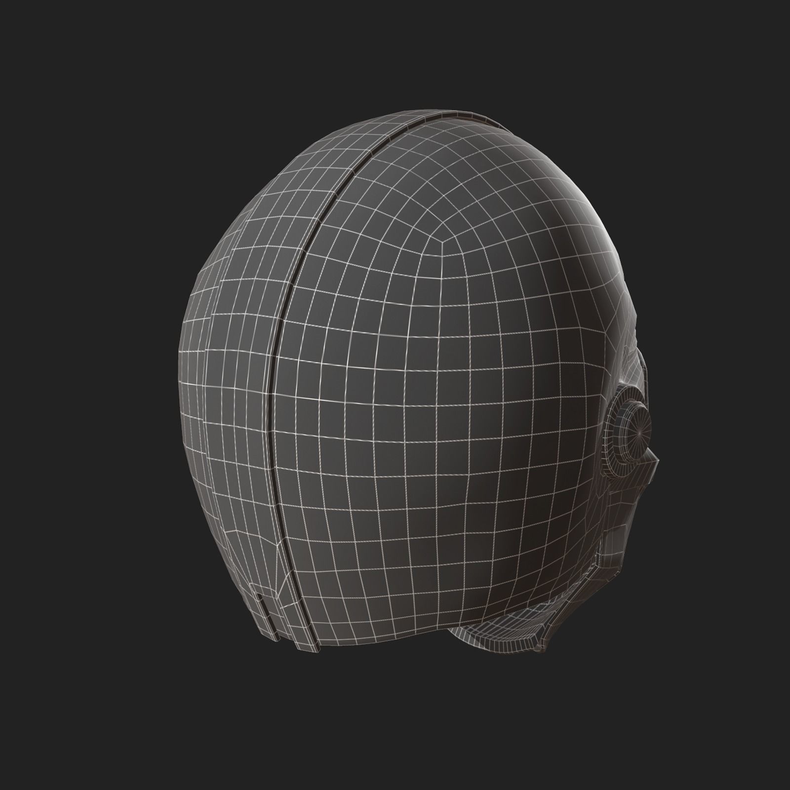 Helmet scifi armor combat military fantasy cyborg Low-poly 3D model_9
