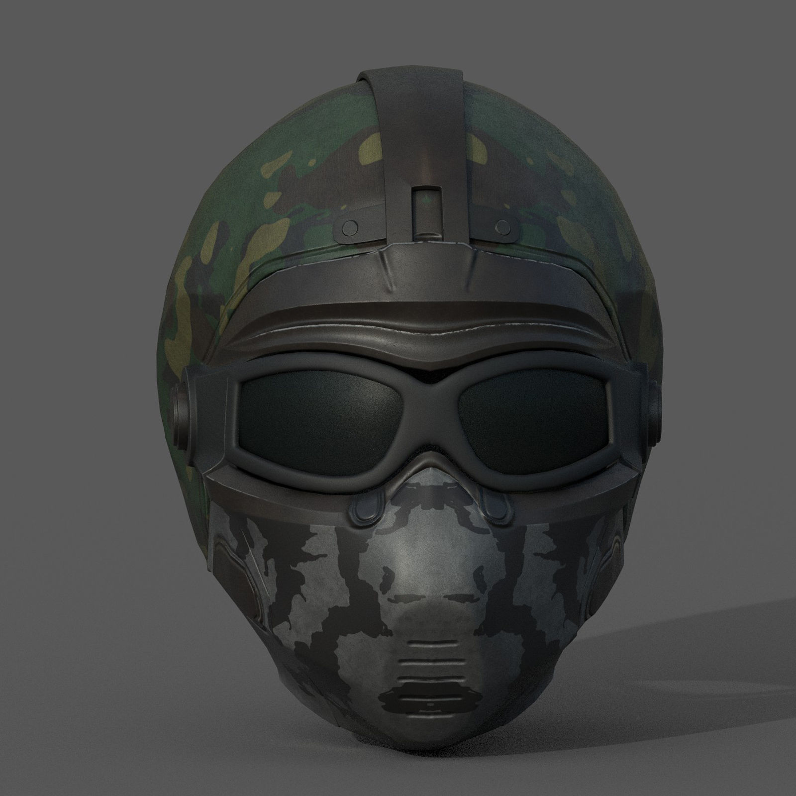 Helmet scifi armor combat military fantasy cyborg Low-poly 3D model_1