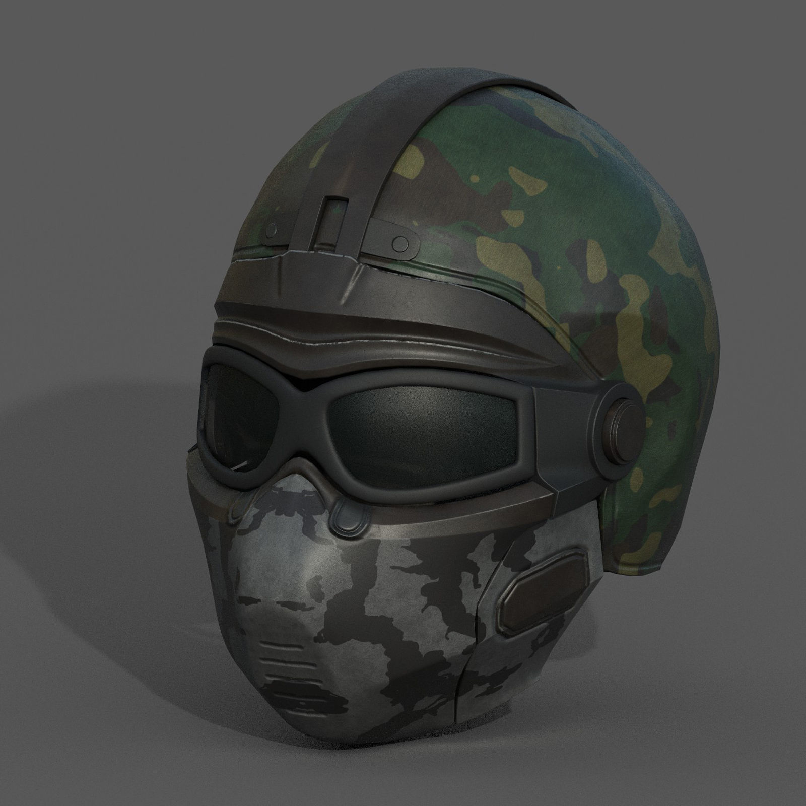 Helmet scifi armor combat military fantasy cyborg Low-poly 3D model_2