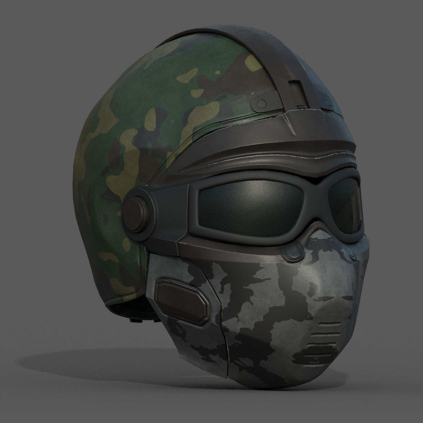 Helmet scifi armor combat military fantasy cyborg Low-poly 3D model_3