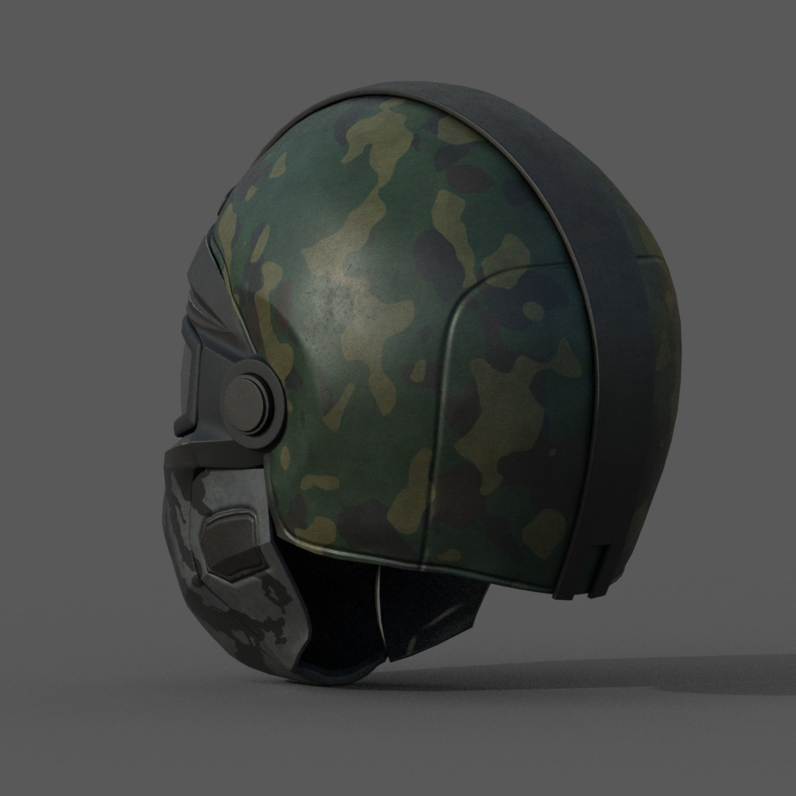 Helmet scifi armor combat military fantasy cyborg Low-poly 3D model_6