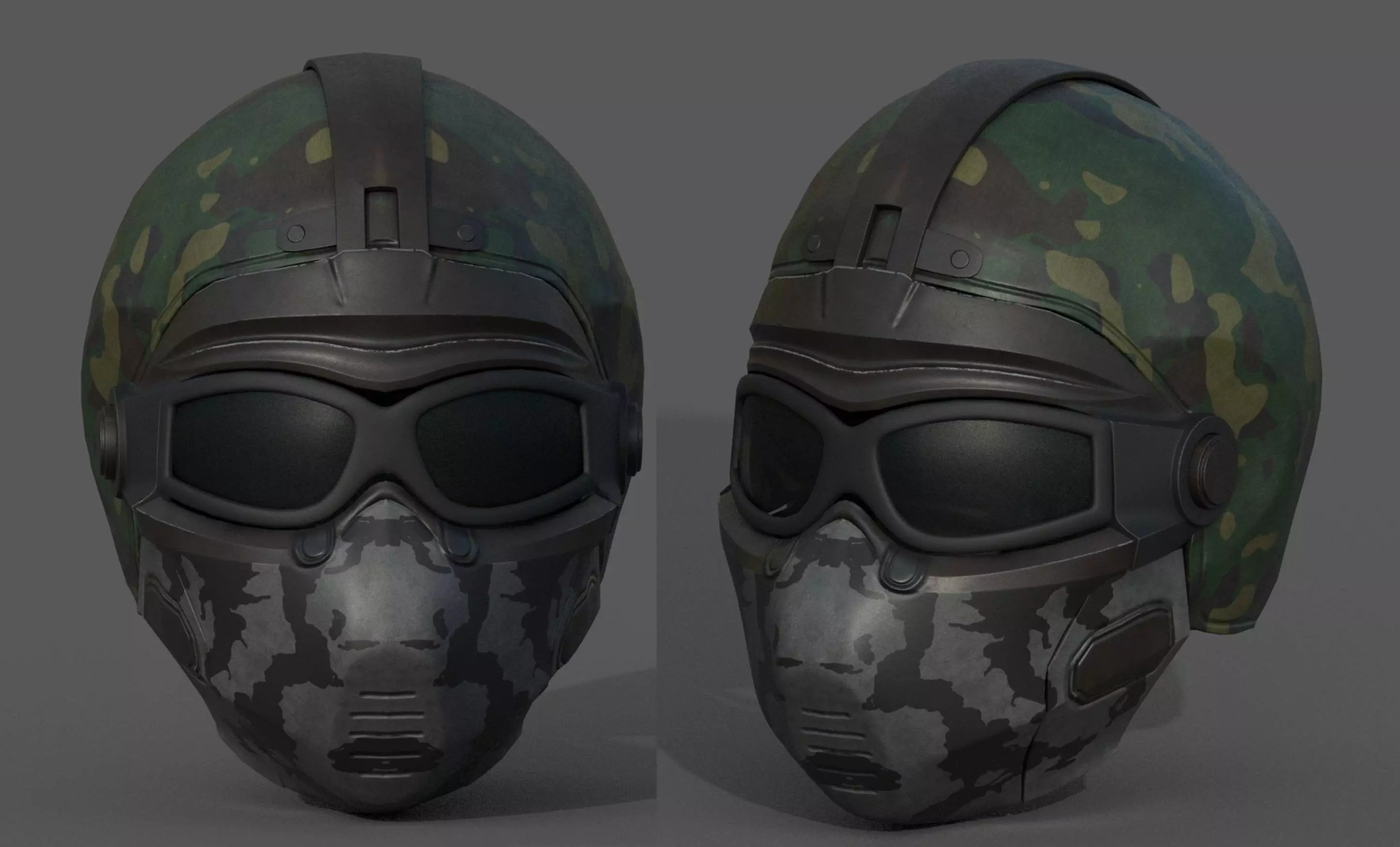 Helmet scifi armor combat military fantasy cyborg Low-poly 3D model_0