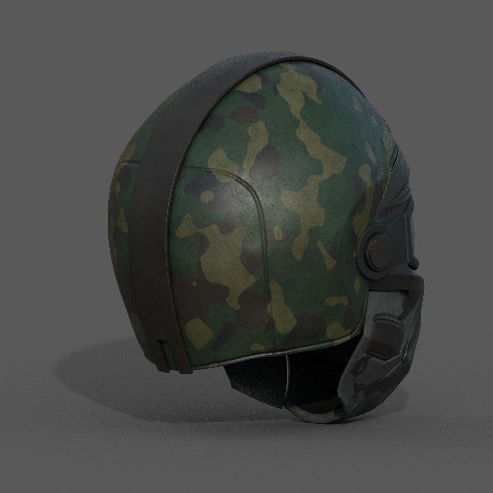 Helmet scifi armor combat military fantasy cyborg Low-poly 3D model_8