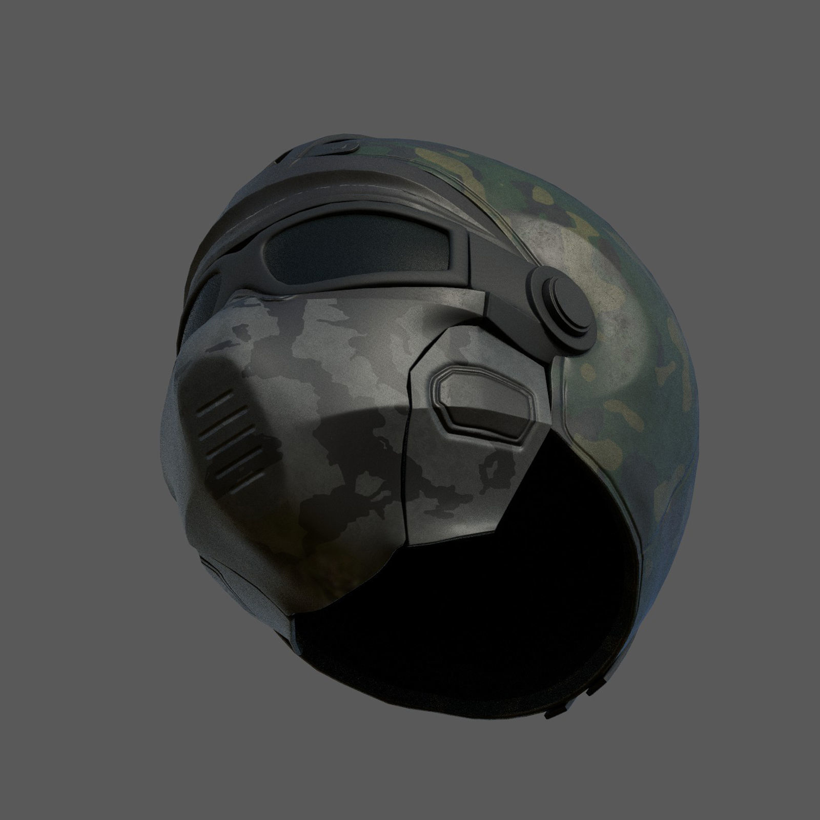 Helmet scifi armor combat military fantasy cyborg Low-poly 3D model_7