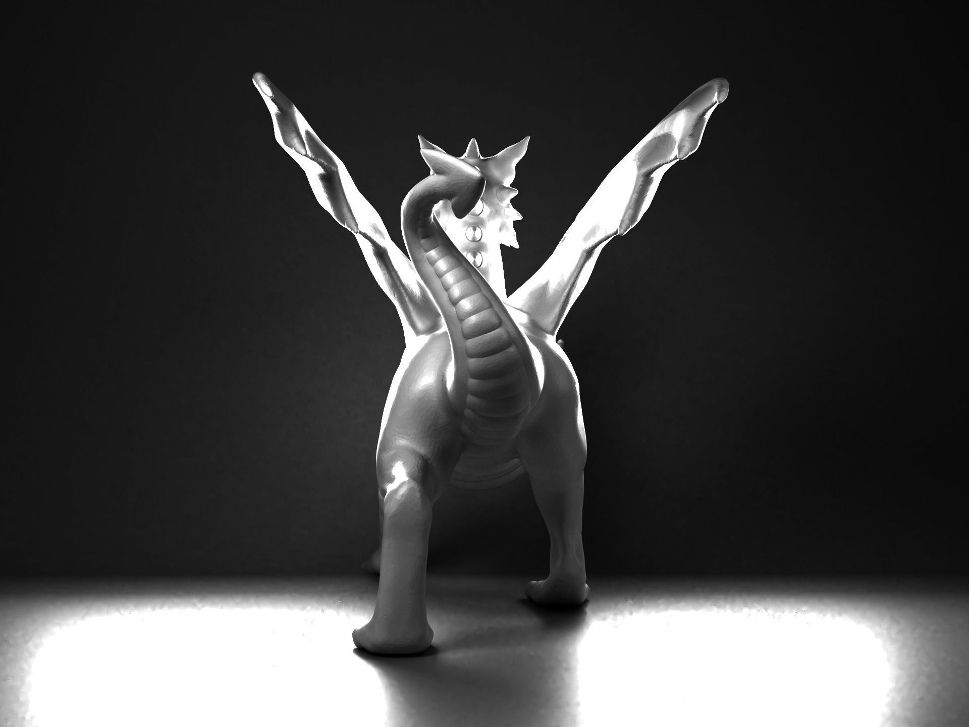 Welsh Dragon Statue - 3D Printable 3D print model_6