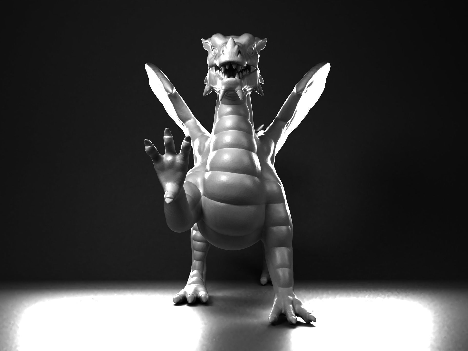 Welsh Dragon Statue - 3D Printable 3D print model_4