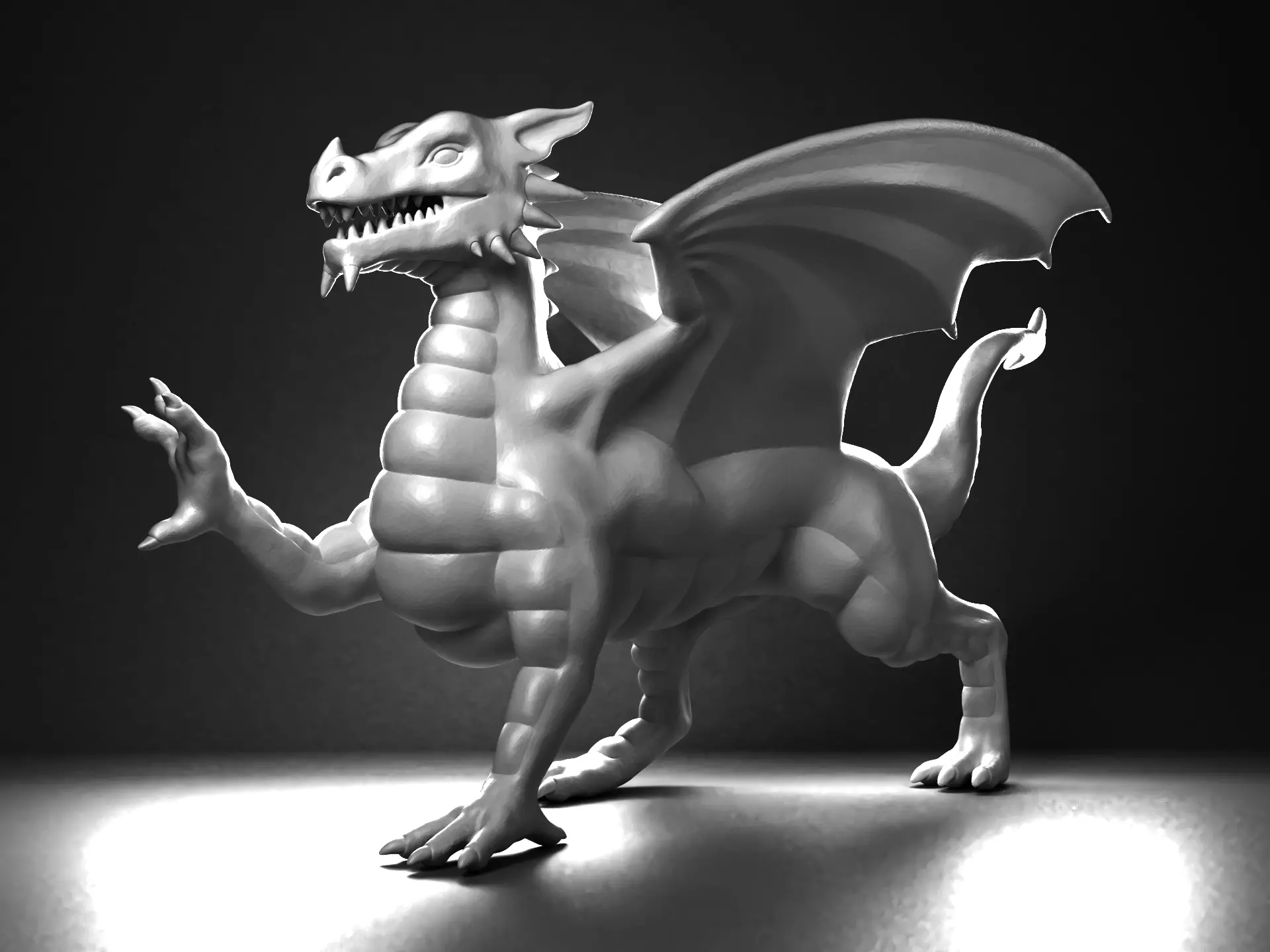 Welsh Dragon Statue - 3D Printable 3D print model_0