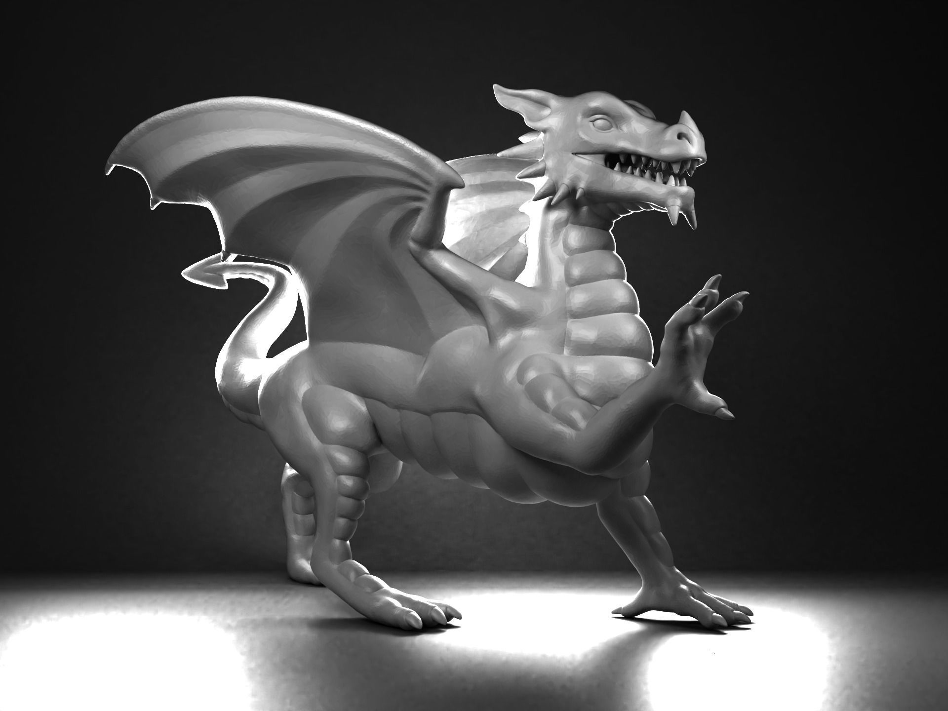 Welsh Dragon Statue - 3D Printable 3D print model_10