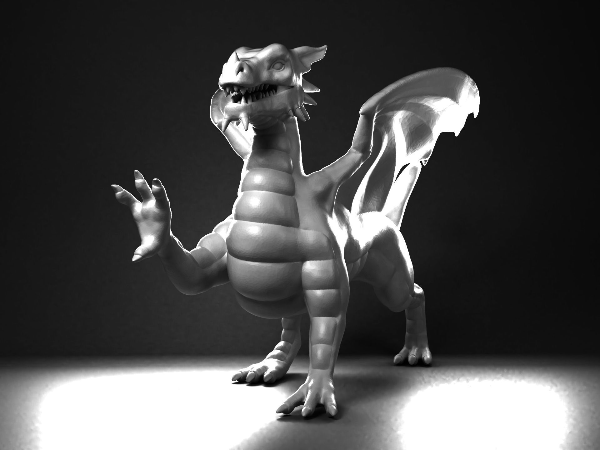 Welsh Dragon Statue - 3D Printable 3D print model_7