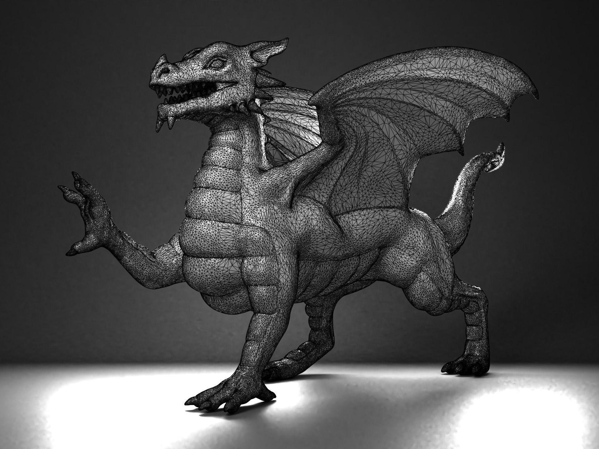 Welsh Dragon Statue - 3D Printable 3D print model_20
