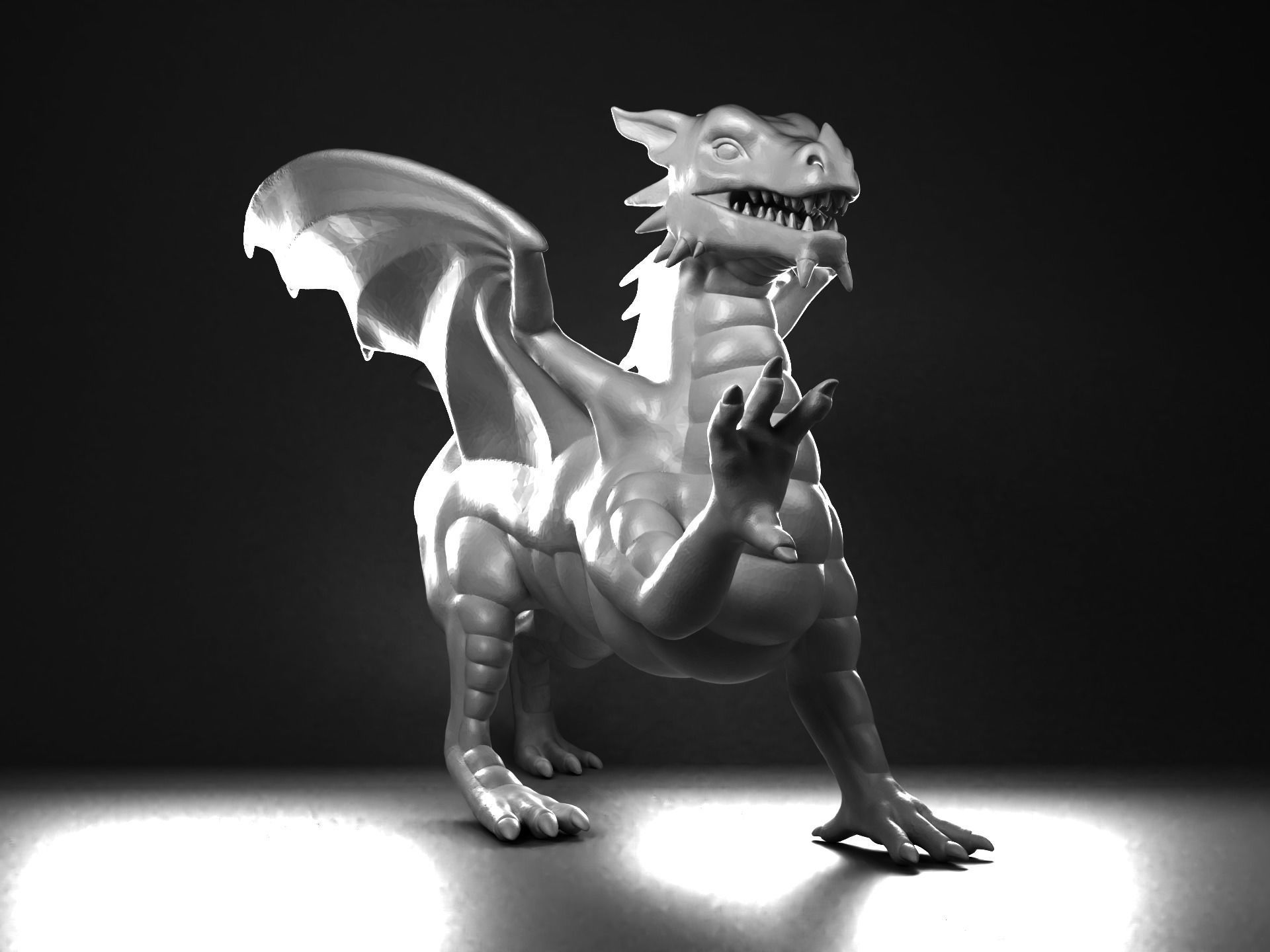 Welsh Dragon Statue - 3D Printable 3D print model_8