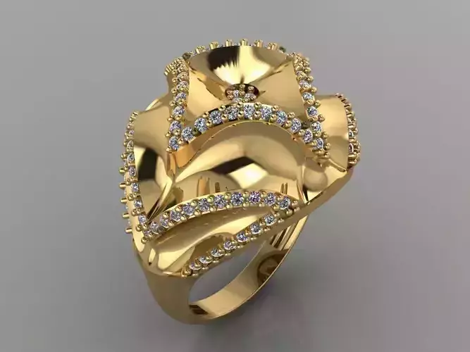 GC GOLD Y186- Diamond gold Ring 