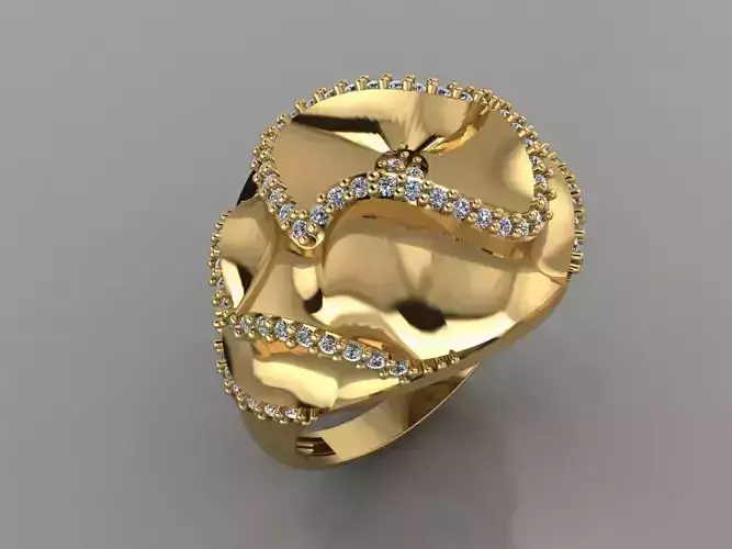 GC GOLD Y187- Diamond gold Ring 