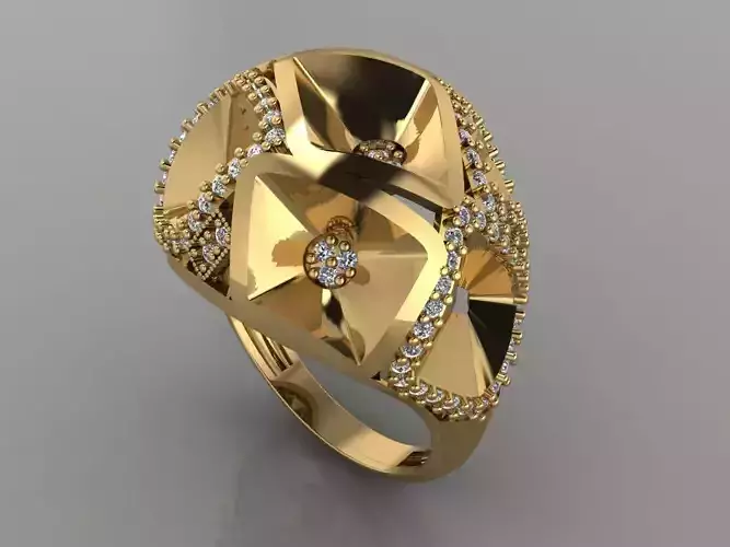 GC GOLD Y189- Diamond gold Ring 