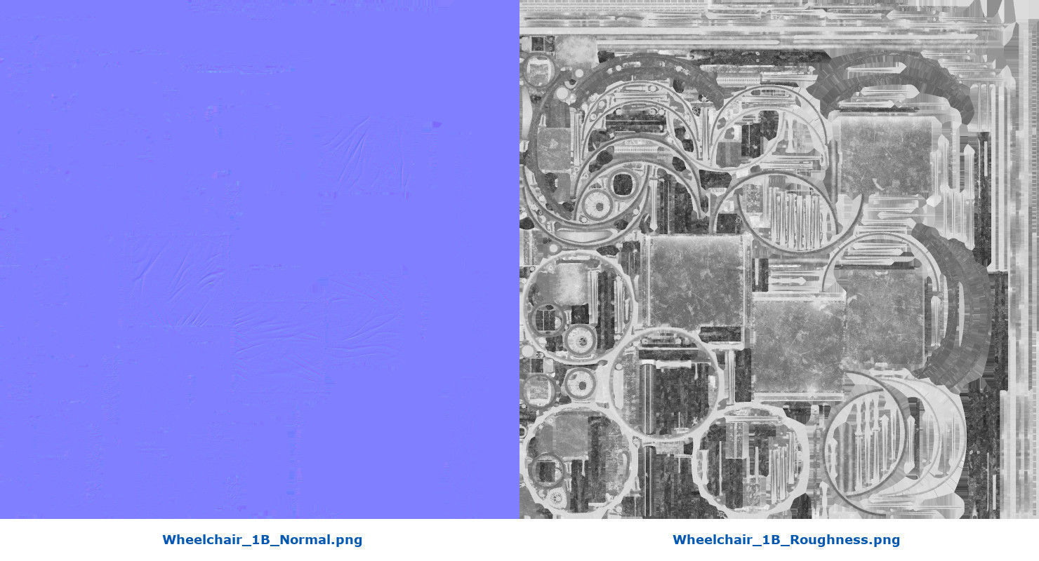 Wheelchair 1B Low-poly 3D model_8