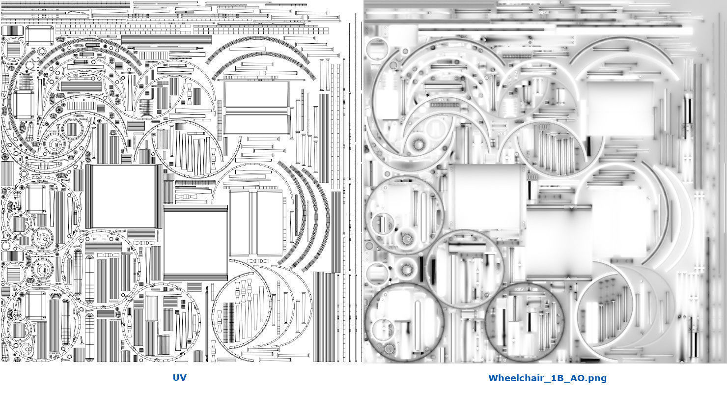 Wheelchair 1B Low-poly 3D model_6