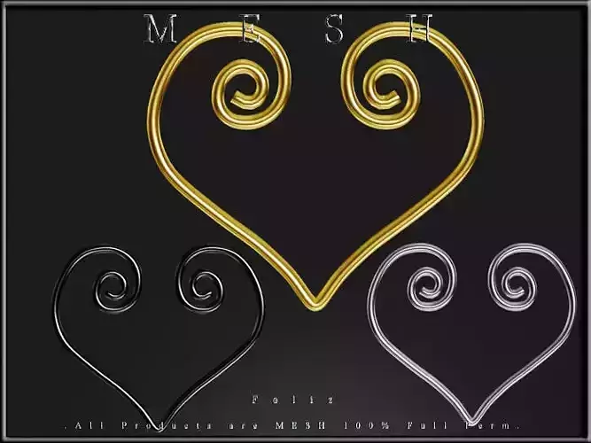 Heart Wire 05 Low-poly 3D model